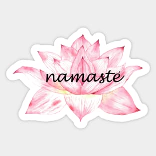 Namaste, pink Lotus Flower Sticker